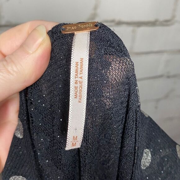 Free People Lace/Sheer Upper Polka Dot Tulle Dress Size Medium - Picture 6 of 7